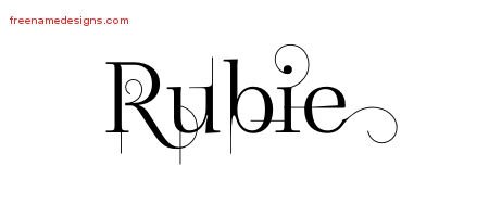 Rubie Decorated Name Tattoo Designs