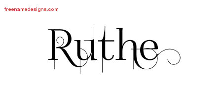 Ruthe Decorated Name Tattoo Designs