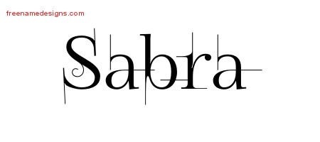 Sabra Decorated Name Tattoo Designs