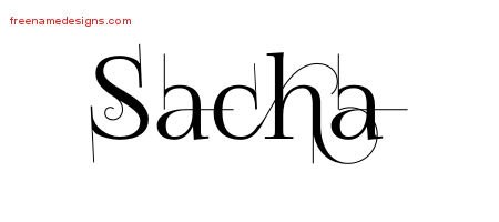 Sacha Decorated Name Tattoo Designs