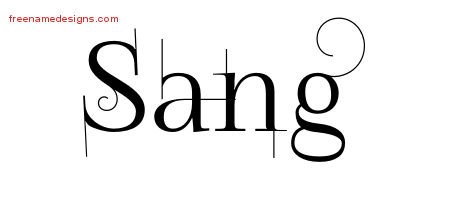 Sang Decorated Name Tattoo Designs