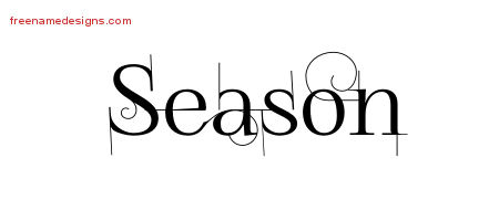 Season Decorated Name Tattoo Designs