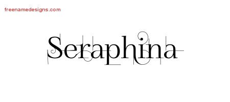 Seraphina Decorated Name Tattoo Designs