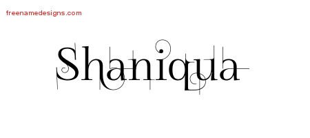 Shaniqua Decorated Name Tattoo Designs