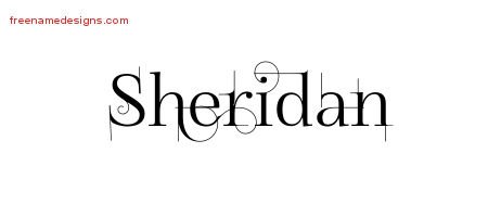 Sheridan Decorated Name Tattoo Designs