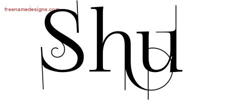 Shu Decorated Name Tattoo Designs
