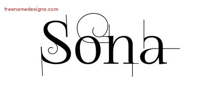 Sona Decorated Name Tattoo Designs
