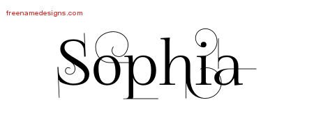 Sophia Decorated Name Tattoo Designs
