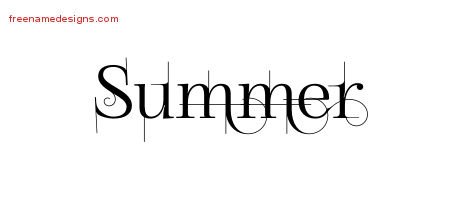 Summer Decorated Name Tattoo Designs
