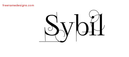 Sybil Decorated Name Tattoo Designs