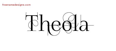Theola Decorated Name Tattoo Designs