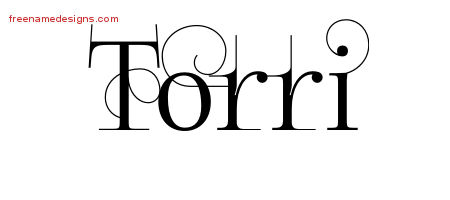 Torri Decorated Name Tattoo Designs