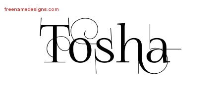 Tosha Decorated Name Tattoo Designs