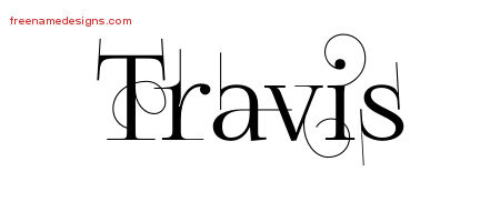 Travis Decorated Name Tattoo Designs