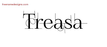 Treasa Decorated Name Tattoo Designs