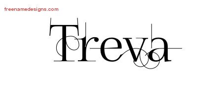 Treva Decorated Name Tattoo Designs