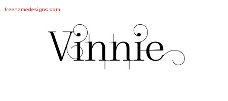 Vinnie Decorated Name Tattoo Designs