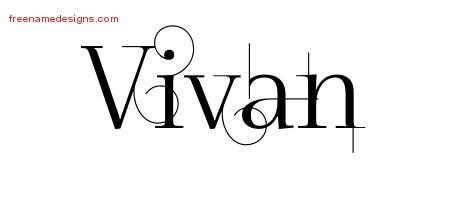 Vivan Decorated Name Tattoo Designs