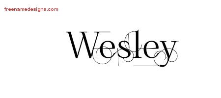 Wesley Decorated Name Tattoo Designs