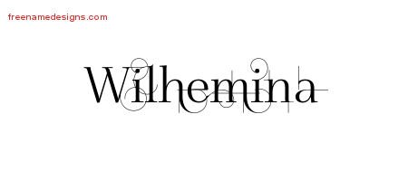 Wilhemina Decorated Name Tattoo Designs