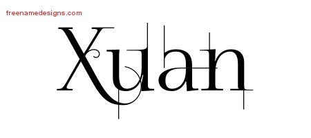 Xuan Decorated Name Tattoo Designs