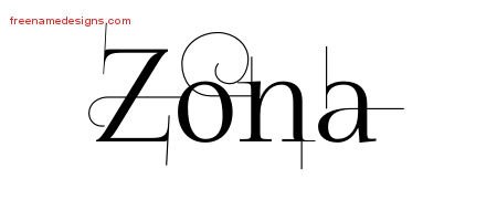 Zona Decorated Name Tattoo Designs