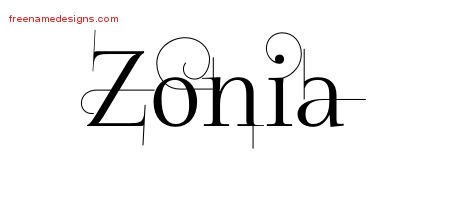 Zonia Decorated Name Tattoo Designs
