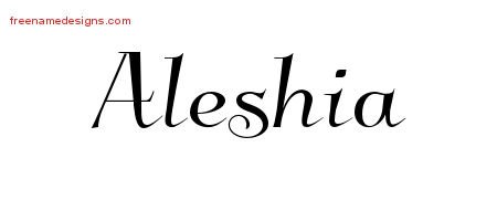Aleshia Elegant Name Tattoo Designs