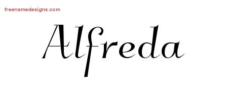 Alfreda Elegant Name Tattoo Designs