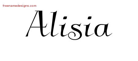 Alisia Elegant Name Tattoo Designs