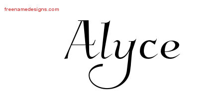 Alyce Elegant Name Tattoo Designs