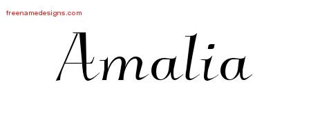 Amalia Elegant Name Tattoo Designs