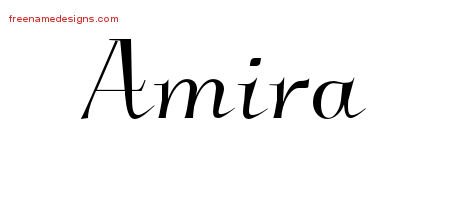 Amira Elegant Name Tattoo Designs