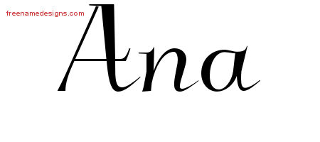 Ana Elegant Name Tattoo Designs