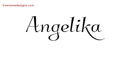 Angelika Elegant Name Tattoo Designs