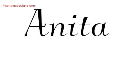 Anita Elegant Name Tattoo Designs