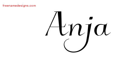 Anja Elegant Name Tattoo Designs