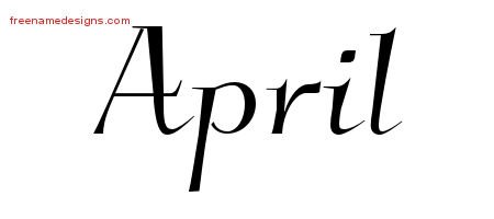 April Elegant Name Tattoo Designs