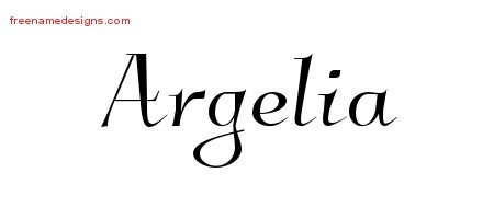 Argelia Elegant Name Tattoo Designs