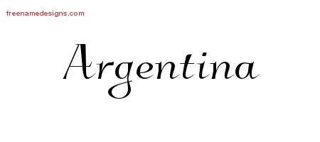 Argentina Elegant Name Tattoo Designs