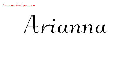 Arianna Elegant Name Tattoo Designs