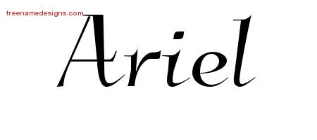 Ariel Elegant Name Tattoo Designs