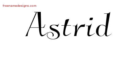 Astrid Elegant Name Tattoo Designs