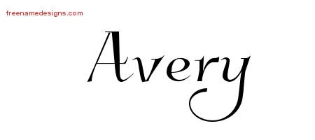 Avery Elegant Name Tattoo Designs