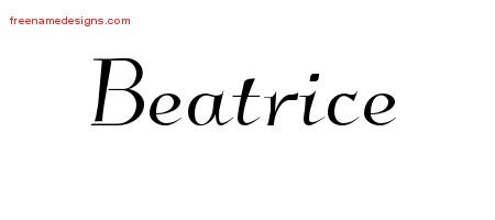 Beatrice Elegant Name Tattoo Designs