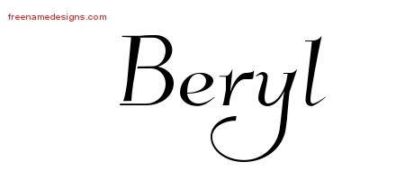 Beryl Elegant Name Tattoo Designs