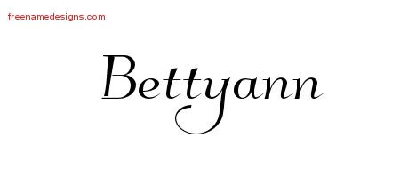 Bettyann Elegant Name Tattoo Designs