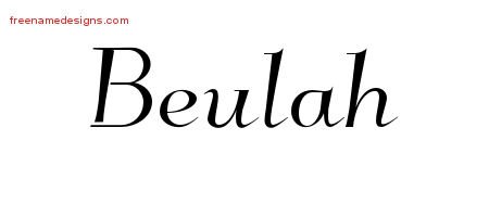 Beulah Elegant Name Tattoo Designs