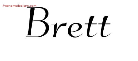 Brett Elegant Name Tattoo Designs