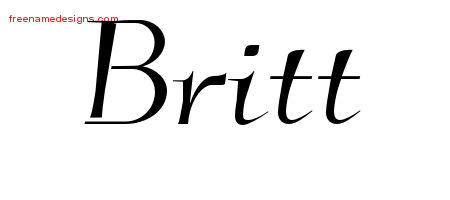 Britt Elegant Name Tattoo Designs